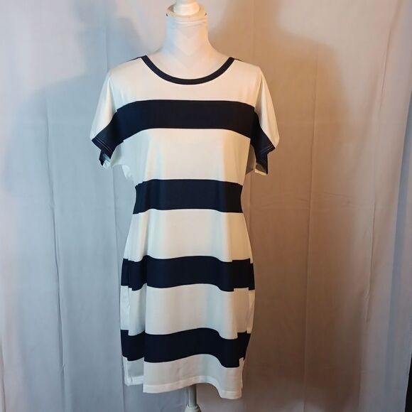 BiBi Navy Blue & White Striped Sailor Dress - Picture 1 of 8